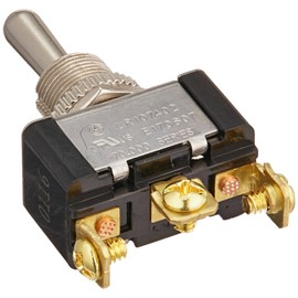 Toggle Switch, Maintained Contact and Single Pole, On Off On Circut Function, SPDT, Brass/Nickel Actuator, 20/10 amps at 125/250 VAC, Screw Connection, Pounds