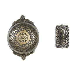 A29 Vintage Doorbell – Victorian Twist Brass Doorbell Chime with Manual Hand Turn Chime – Solid Brass Antique Finish – Mechanical, Wireless Door Bell, DIY Installation, Decorative Classic Design