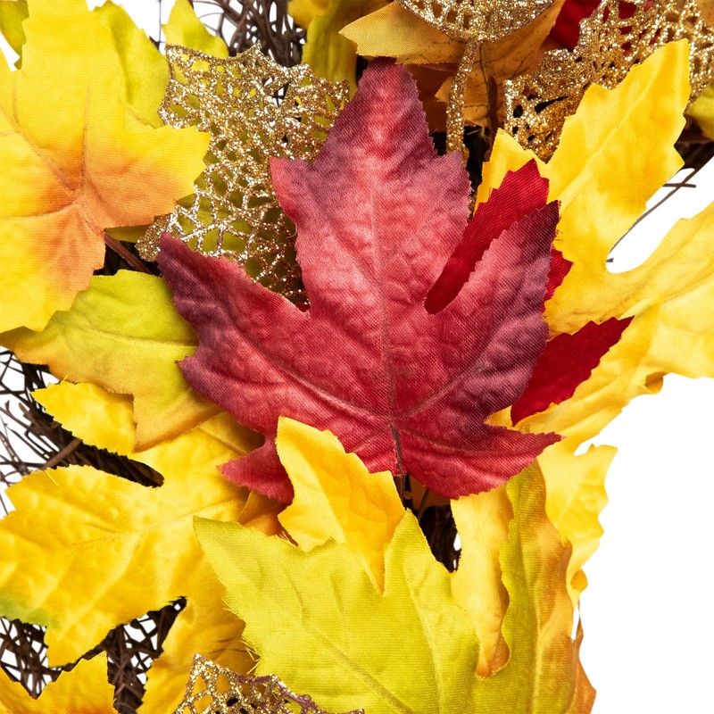 Maple Leaf Artificial Fall Harvest Wreath - 22"