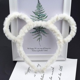 caralin Women Winter Thick Plush Headband Round Bear Ears Makeup Hair Hoop Bandana Yellow