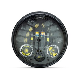 Alchemy Parts High-Performance LED Motorbike Headlight Insert with Optional Built In Indicators - for 5 ¾ inch Headlight Upgrade