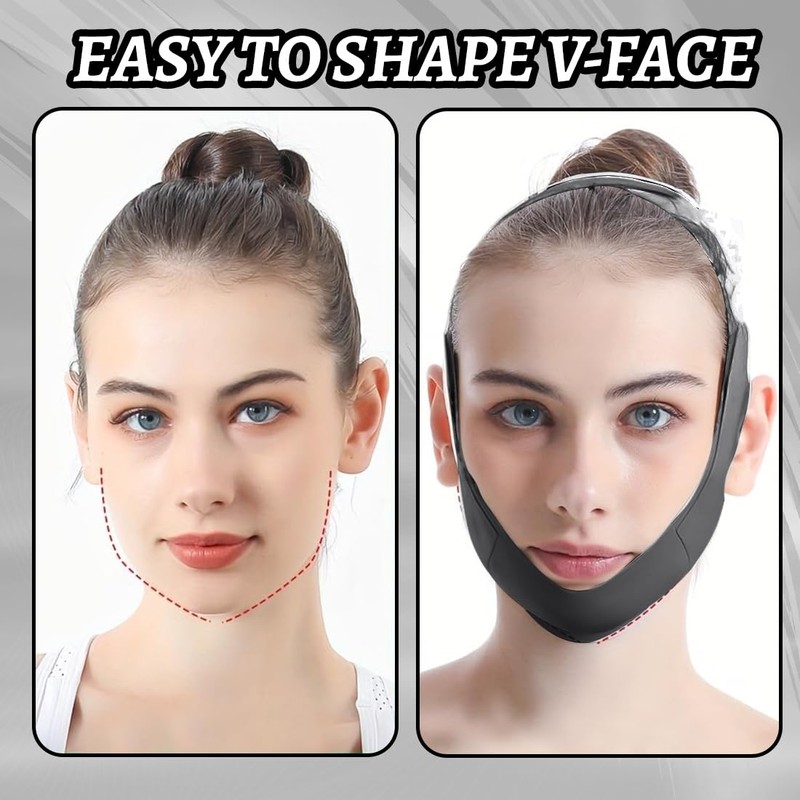 ZOPJUMA Reusable Chin Strap, V-shaped Chin Face Tightening Band, Face