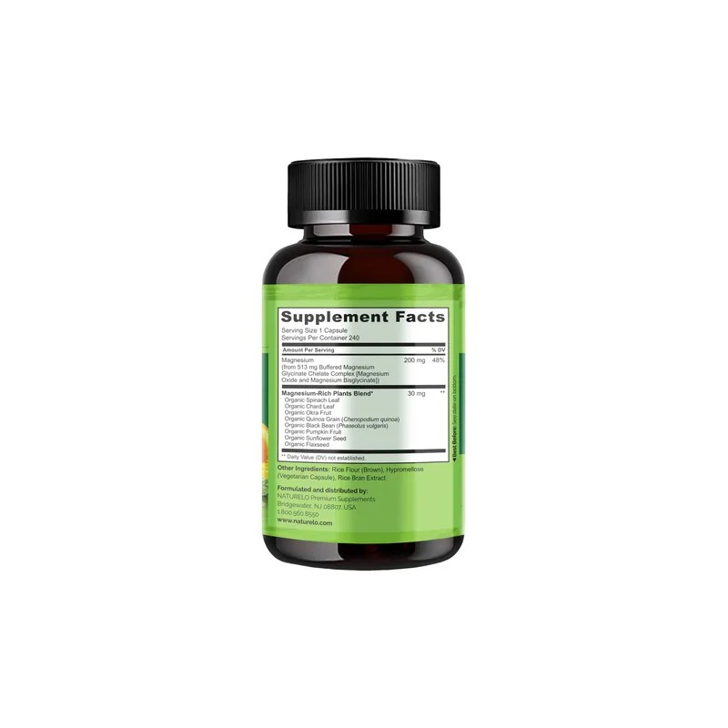 Magnesio Glicinato Quelado 200 mg Magnesium Glycinate Chelate Supplement, 240