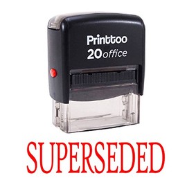 Printtoo Self Inking Rubber Stamp Office Stationary SUPERSEDED Custom Stamp-Red