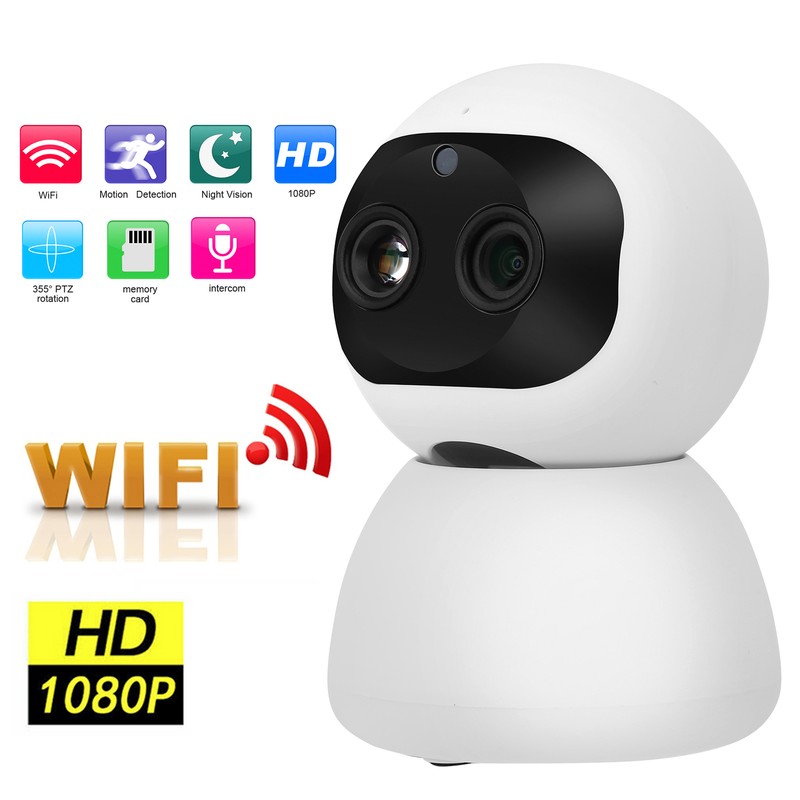 1080P Wifi PTZ Camera Dual Lens Motion Detection 2‑Way Audio