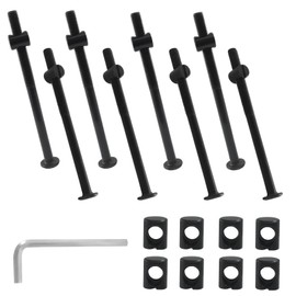 Murtenze 8-Pack M8 X 120mm Bunk Bed Bolts Black, Hex Drive Socket Furniture Barrel Screws with Nuts for Furniture Crib Baby Bed (with 1 x Wrench)