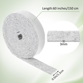 COMNICO 2 Rolls Felt Strip with Adhesive Backing, Non Slip Cuttable Felt Tape Self Adhesive Furniture Pads for Protecting Furniture Surfaces Hardwood Floor Chair Wall (Gray, 1/2x60in)