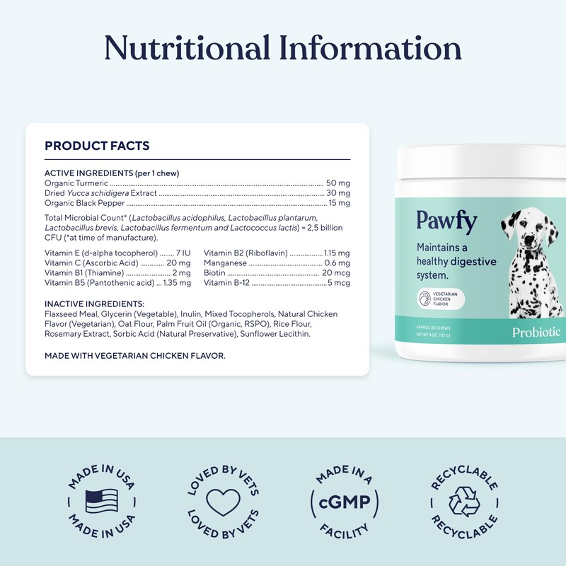 Pawfy Probiotics for Dogs | Supports Digestive Health, Diarrhea for