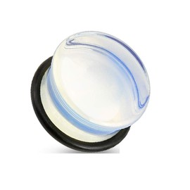 Tapsi´s Coolbodyart® Single Flared Plug Opal O Ring White 4 mm - 16 mm, Opal Rubber, without stone