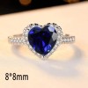 Dtup Anillo Corazón Del Mar Zafiro Azul Titanic Plata S925
