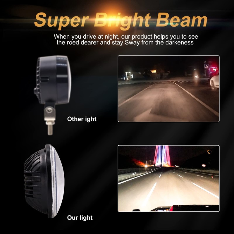 H5001 Led Headlight, 5.75" 5-3/4" Round Par46 LED Unity Spotlight,