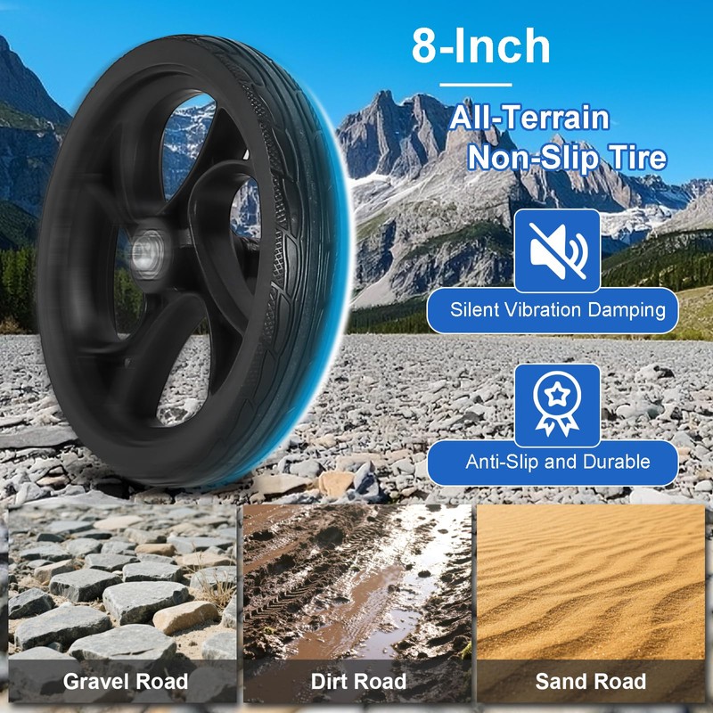 BlessReach Knee Scooter for Adults for Foot Injuries, 8'' Rubber