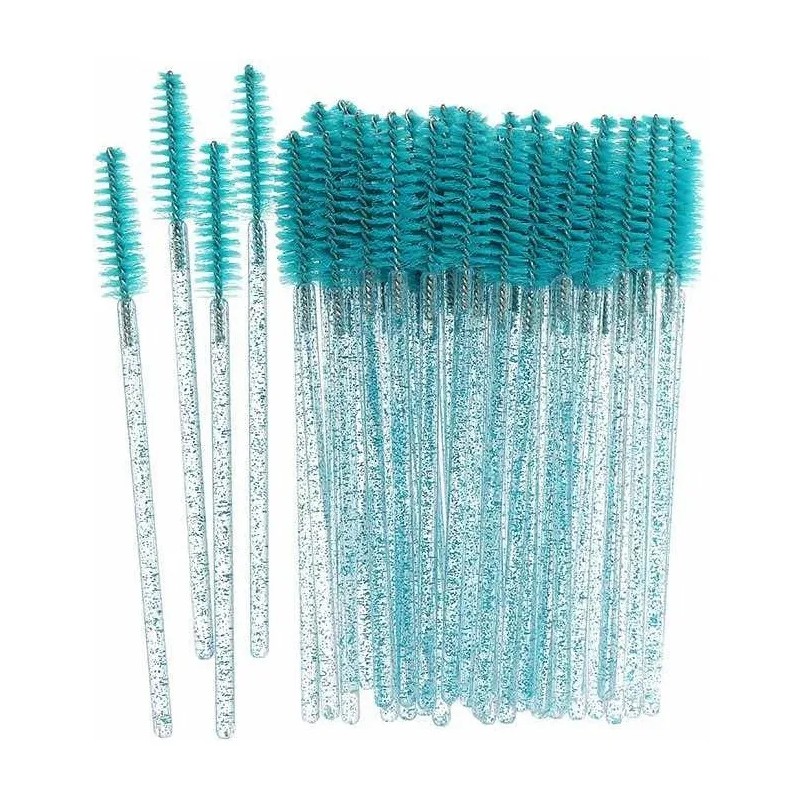 100 Cepillos Para Pestañas Extensión Brillante Glitter Mink