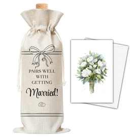 Wedding Gifts Wine Bag & Card, Mr and Mrs Wedding Wine Bag, Gifts For Bride Groom Newlywed, Newly Wed Gifts, Pairs Well With Getting Married Wine Bag For Wedding Bridal Shower Engagement Party -33