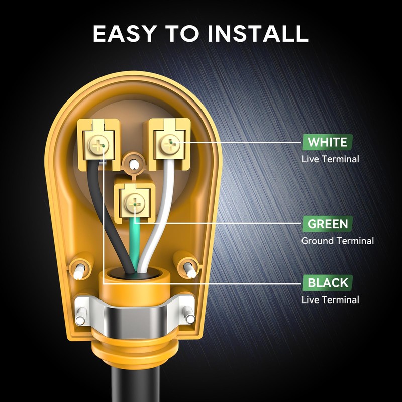 RVGUARD NEMA 6-50R Receptacle, 250 Volt 50 Amp Female Plug,