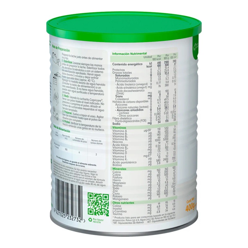 Capricare 3 Formula de Continuación C/400G