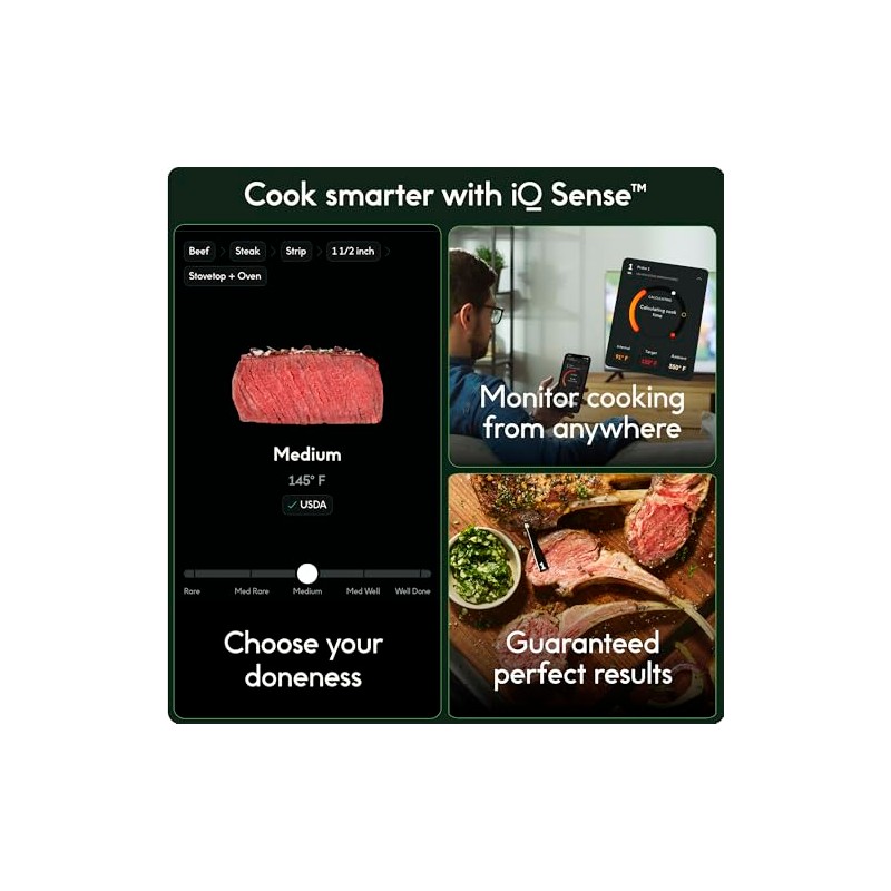Chef iQ - Termómetro inalámbrico inteligente de carne con sonda