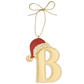 Mrchtmas 2024 Christmas Ornaments | Christmas Letter Ornaments for Christmas Tree|Hanging Christmas Red Hat Ornament for Mother Best Friends Sister Wife|B-Letter Ornament