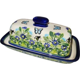 Polish Pottery American size Stick Butter Dish - Eva's Collection UNIKAT "Serenity"