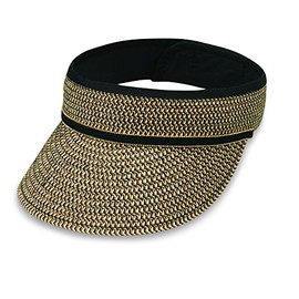 Wallaroo Hat Company – Women’s Bianca Sun Visor – Wide Brim, Packable Design and Adjustable Sizing for Medium Crown Sizes – Elegant Style for Beach, and Sports and Outdoor Activities (Black)