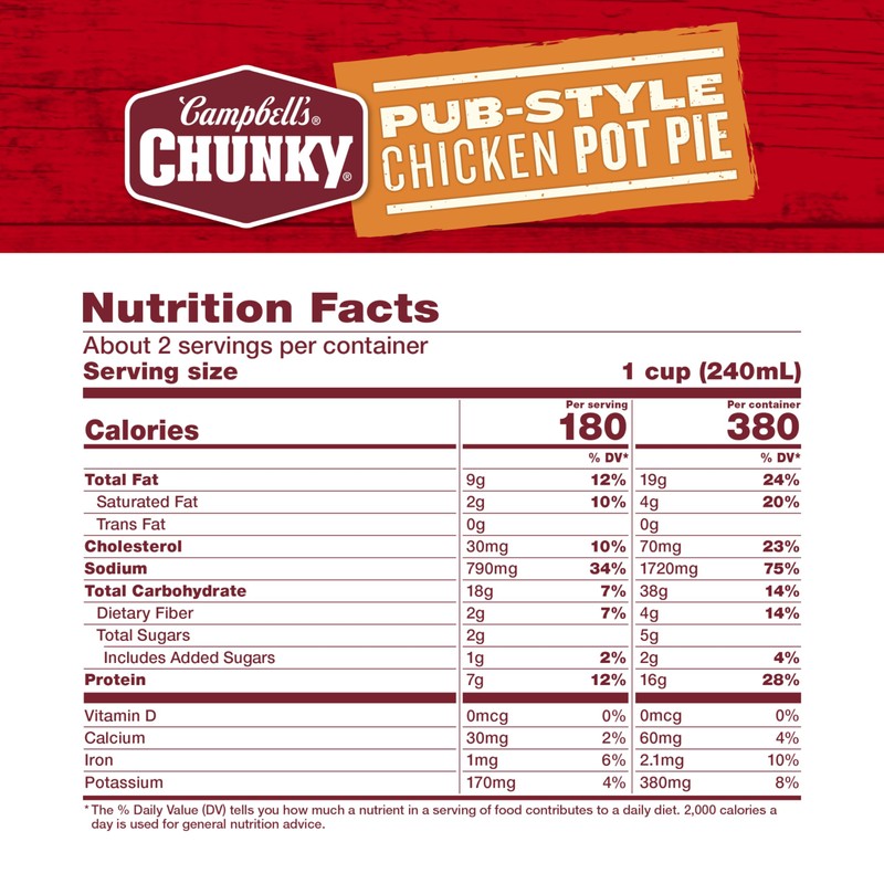 Campbell’s Chunky Soup, Pub-Style Chicken Pot Pie Soup, 18.8 oz