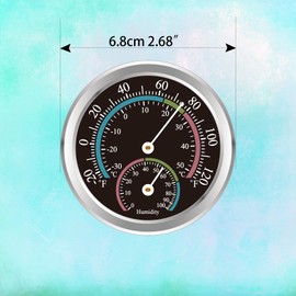 Indoor Thermometer Hygrometer Mini Analog 2 in 1 Temperature Humidity Outdoor Monitor Gauge for Home, Offices, Wall, Display Mechanical (2 Pack)