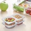 BIDEX 6PCS Double Condiment Containers with Lids,2 Compartment Snack Containers