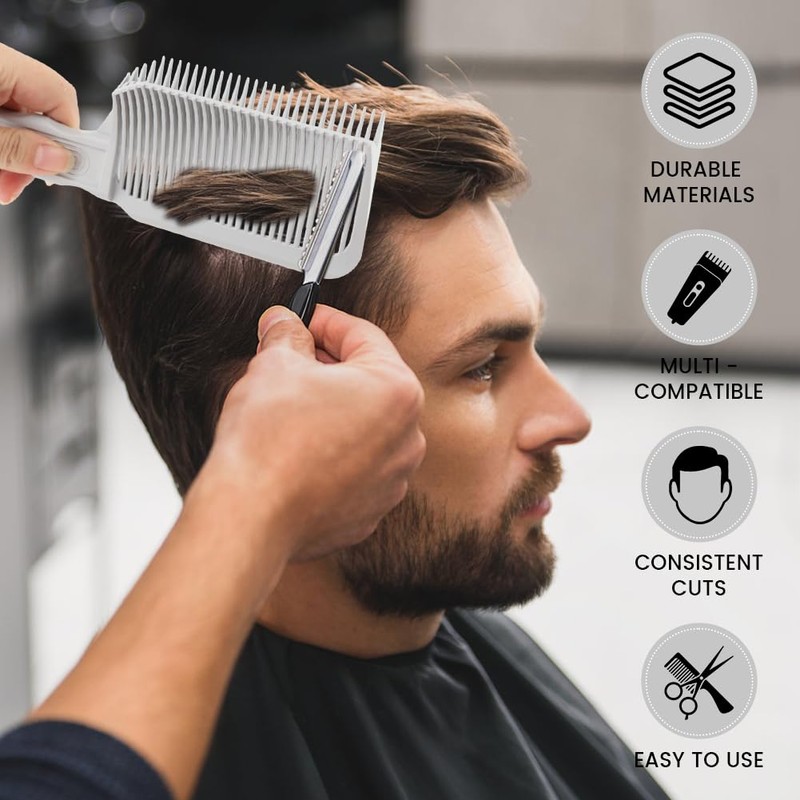 2PCS Barber Gradient Positioning Combs, Ergonomic Barber Fade Combs Professional