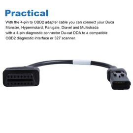 AUTANCTOR 3 Pin 16 Pin Diagnostic Adapter OBD2 OBDII Cable Compatible with KY-MCO Motorcycle