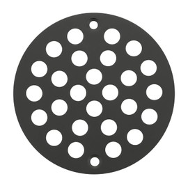 Round 4 Inch Screw-in Floor Drain Cover Replacement Shower Drainer Grate with Screws (Matte Black)