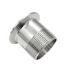 Beduan 2" Tri Clamp to 1-1/2" NPT Male Stainless Steel