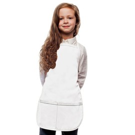 White Kids Art Smock, Apron, Extra Large, Poly/Cotton Twill Fabric