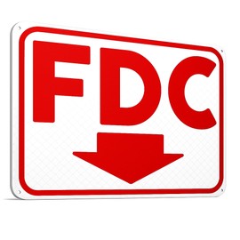FDC Sign, Aluminum18x12 Fire Department Connection Sign, Heavy-duty, Engineer Grade Prismatic Reflective, UV Protected and Weatherproof