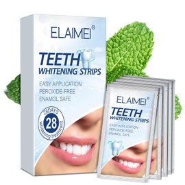 28 Pcs Teeth Whitening Strips for Sensitive White,Whitener Safe Whitestrip, 2 Weeks Treatments,Enamel Natural Whiten Strip, in Minutes Fast-Result Whitened Products for Home Travel Work