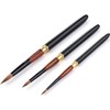 Fuumuui Kolinsky 3-Piece Round Travel Set Brush Set Professional Brush