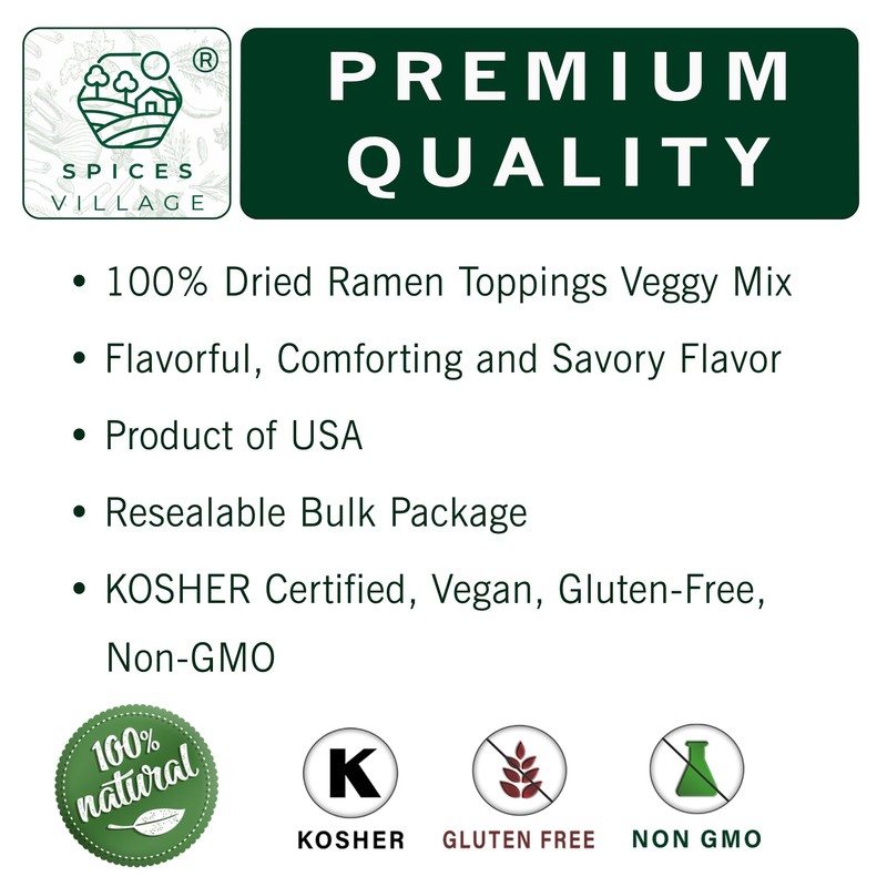 Spices Village Dried Ramen Toppings, Vegetable Mix, Nutritious Dehydrated Vegetables,