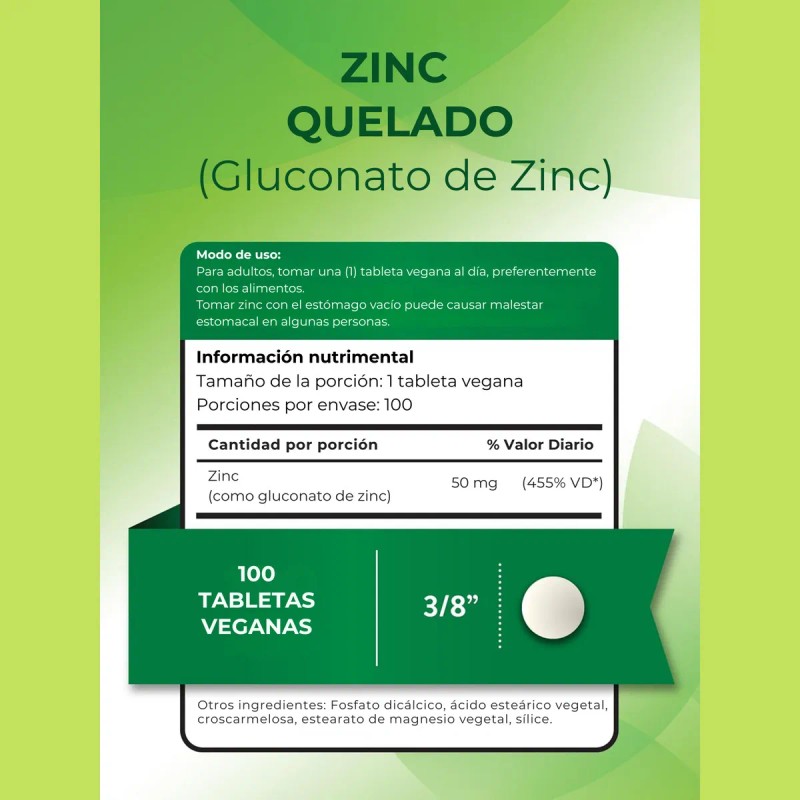 Nature Truth Suplemento Gluconato Zinc Pote 100 Tabletas Por Cada