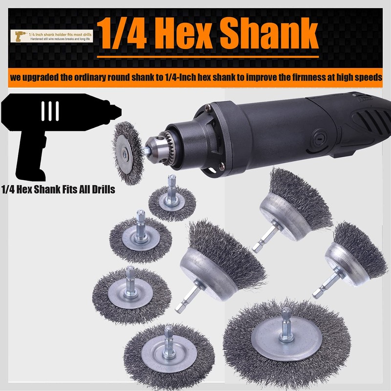 WENORA 20 Pack Wire Brush Wheel Cup Brush Set ,