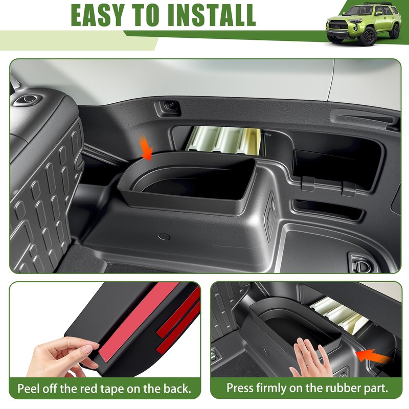 Qyebbk Trunk Organizer for 2010-2024 Toyota 4Runner 5-Seat 2nd Row(NOT