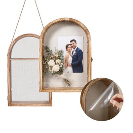 WLZGDFB Shadow Box Frame with Clear Acrylic Door, Removable Shelves & Linen Back - Large Display Case Picture Frame for Wall or Tabletop - Memory Box for Wedding Bouquet, Photos, Medals, Memorabilia
