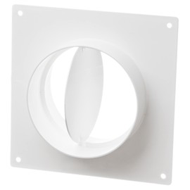 Ø 100mm / 4 inch Ventilation Wall Flange with Backdraught Shutter - Round Plastic Ducting - Duct Pipe Connector Plate