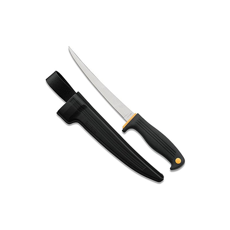 Fillet Knife, 7" Blade, w/Sheath, Clam