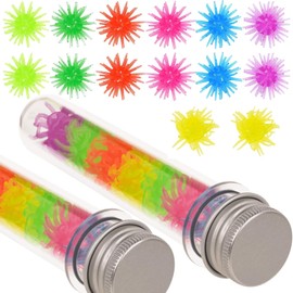 Glow in The Dark, Springknete, 14 Wandkrabbler in PET-Röhre, Leuchten im Dunkeln (Blau, Lila, Orange, Gelb, Grün, Rosa) - Klebrige Creeblers, Antistress Fidget, Heros für Kinder