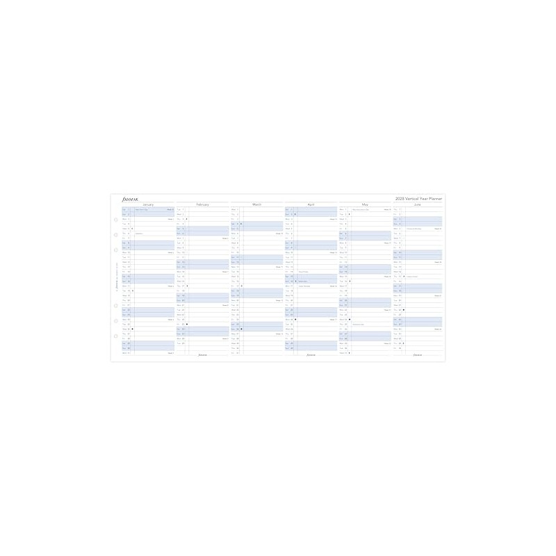 Filofax A5 Vertical Year Planner 2028-28-68501