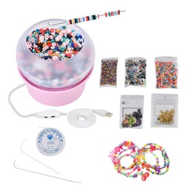 Shop LC Pink Electric Bead Spinner Kit with 2 Big Eye Beading Needles & Accessories - Clay Bead Spinner for Jewelry Making Necklace Bracelet Maker Machine Waist Beads Birthday Gifts