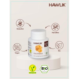 HAWLIK Vital Mushrooms Polyporus Extract Capsules | 240 Capsules | With Vitamin C | Natural Cultivation | Vegan | Sugar Cane Tin
