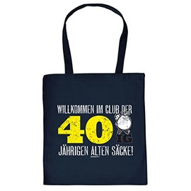 Cool Bag Shopping Bag for 40th Birthday Welcome to the Club of 40 Years Old Sacks 40th Birthday Gift 40th Birthday 40 Years, Navy Blue