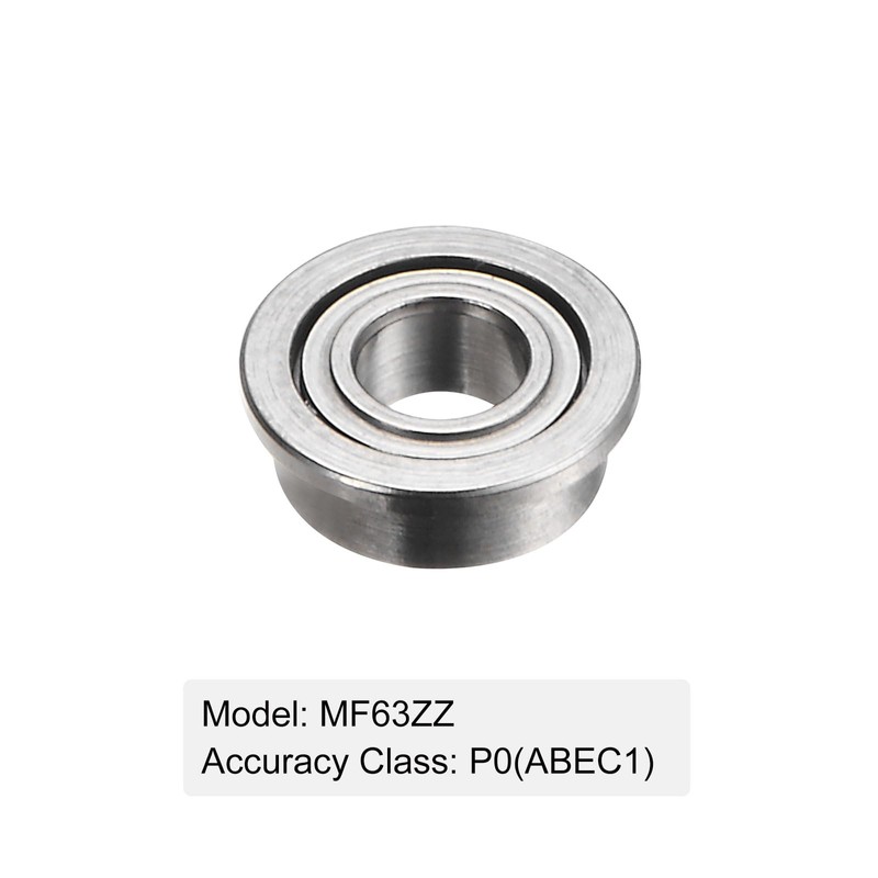 sourcing map MF63ZZ Flanged Ball Bearing, 20pcs 3x6x2.5mm Chrome Steel
