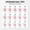 Vansiho Uñas Postizas Francesas de Gel Rosa, Uñas Postizas Cortas