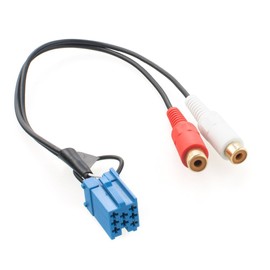 maxxcount AUX Line In Adapter Cable (Mini ISO Socket 8-Pin to 2x RCA) Compatible with Blaupunkt, Becker, Grundig Car Radios